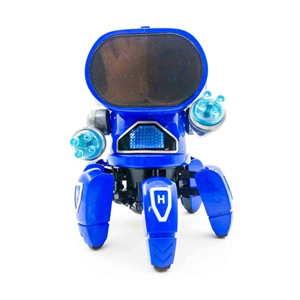 ربات کنترلی شش پا موزیکال و رقصنده آبی Dancing ROBOT on remote control RC music light blue -اسباب بازی